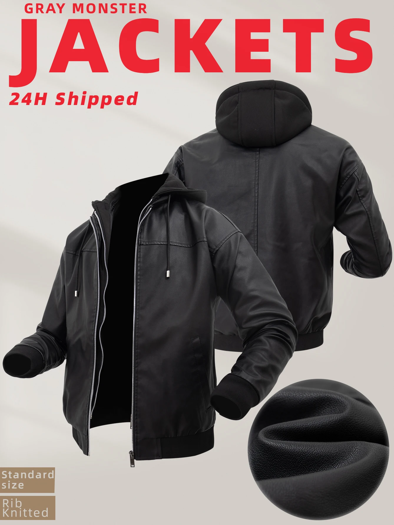 Women's Vintage Leather Jackets Black Hooded Faux Leather Coats Zipper Classic Outerwear Leather motorcycle Bomber Jacket
Women's Vintage Leather Jackets Black Hooded Faux Leather Coats Zipper Classic Outerwear Leather motorcycle Bomber Jacket
