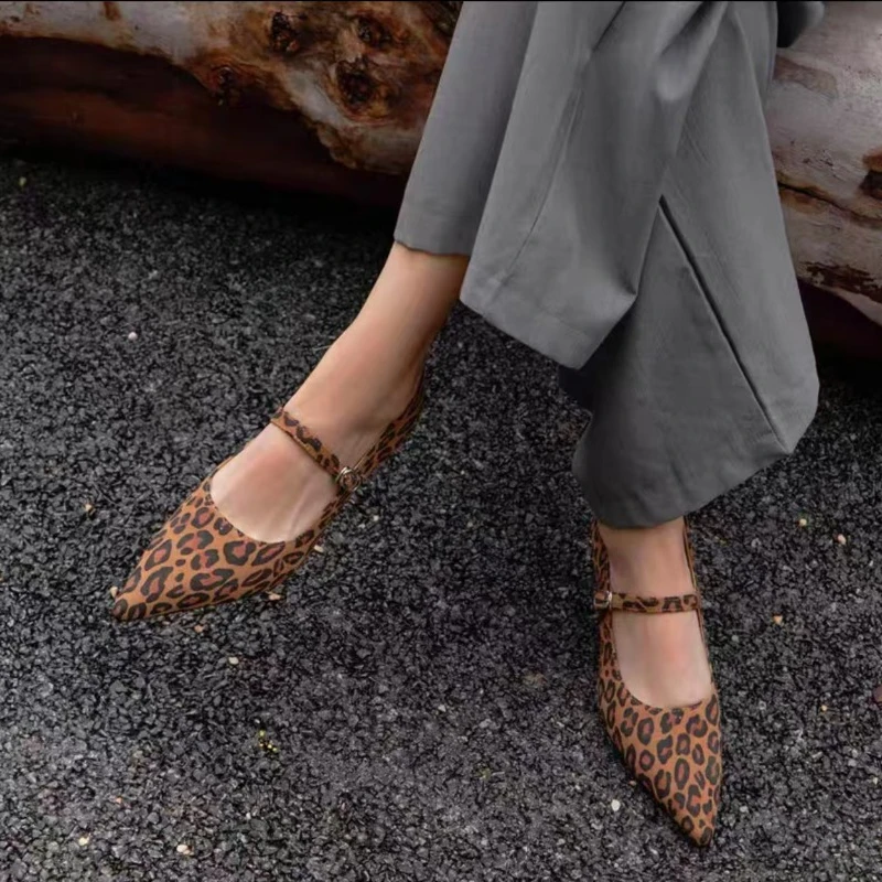 Леопардовые туфли с одним ремешком, женские замшевые туфли с острым носком на мягкой подошве, нескользящие низкие туфли
Леопардовые туфли с одним ремешком, женские замшевые туфли с острым носком на мягкой подошве, нескользящие низкие туфли