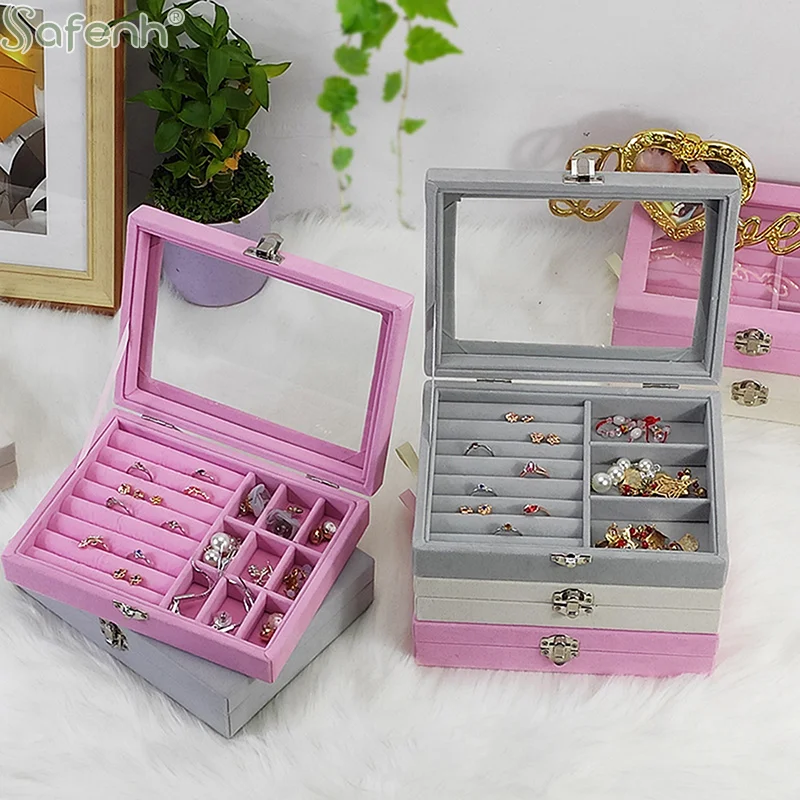 1PCS Velvet Transparent Window Large Capacity Jewelry Storage Box, Simple And High-end Ring Necklace Jewelry Storage Display Box
1PCS Velvet Transparent Window Large Capacity Jewelry Storage Box, Simple And High-end Ring Necklace Jewelry Storage Display Box