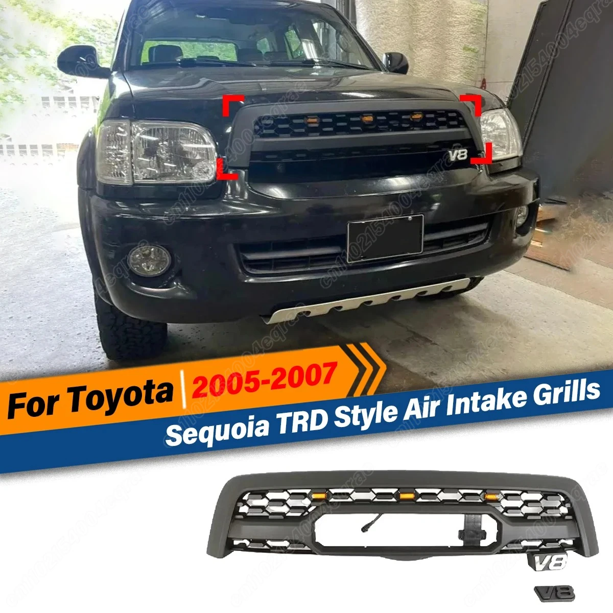 For Toyota Sequoia 2005 2006 2007 TRD Style Front Hood Bumper Racing Grills With LED Upper Radiator Air Intake Grills Body Kits
For Toyota Sequoia 2005 2006 2007 TRD Style Front Hood Bumper Racing Grills With LED Upper Radiator Air Intake Grills Body Kits