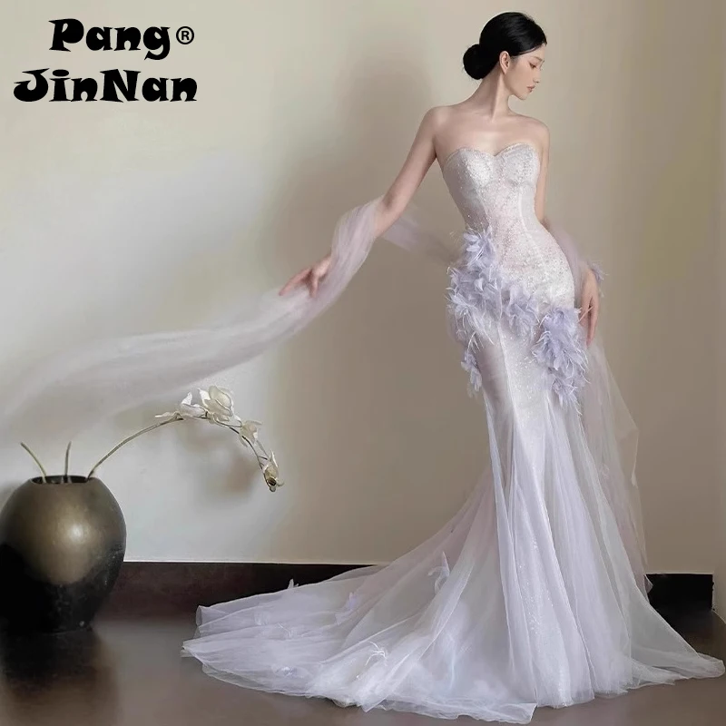 PJN 2025 NEW Luxury Mermaid Wedding Dress Bride Elegant Slim Strapless Snapshot Dresses Women Formal Long Evening Party Dress
PJN 2025 NEW Luxury Mermaid Wedding Dress Bride Elegant Slim Strapless Snapshot Dresses Women Formal Long Evening Party Dress