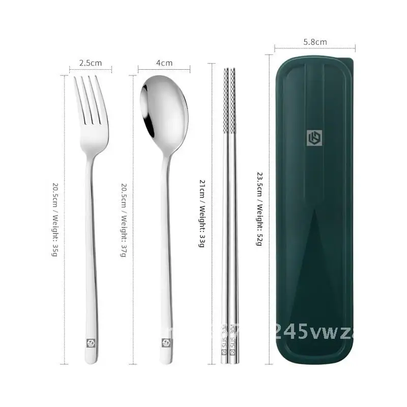 304 Stainless Steel Three-Piece Portable Tableware Set - Fork Spoon Chopsticks Korean-Style Gift for Students And Outdoor Use
304 Stainless Steel Three-Piece Portable Tableware Set - Fork Spoon Chopsticks Korean-Style Gift for Students And Outdoor Use