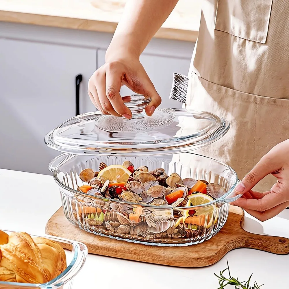Heat-Resistant Glass Baking Dishes Microwave Safe Oval Food Serving Dish with Lid Large Capacity Lasagna Baking Pan Baking
Heat-Resistant Glass Baking Dishes Microwave Safe Oval Food Serving Dish with Lid Large Capacity Lasagna Baking Pan Baking