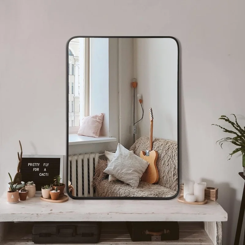 24x32 Inch Black Metal Wall Mirror for Bathroom
24x32 Inch Black Metal Wall Mirror for Bathroom