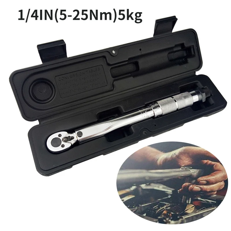 5-25N.m Torque Wrench 1/4” Square Drive Torques Key Quick-release Torque Wrench Ratchet Wrench Bicycle Automotive Repairing Tool
5-25N.m Torque Wrench 1/4” Square Drive Torques Key Quick-release Torque Wrench Ratchet Wrench Bicycle Automotive Repairing Tool