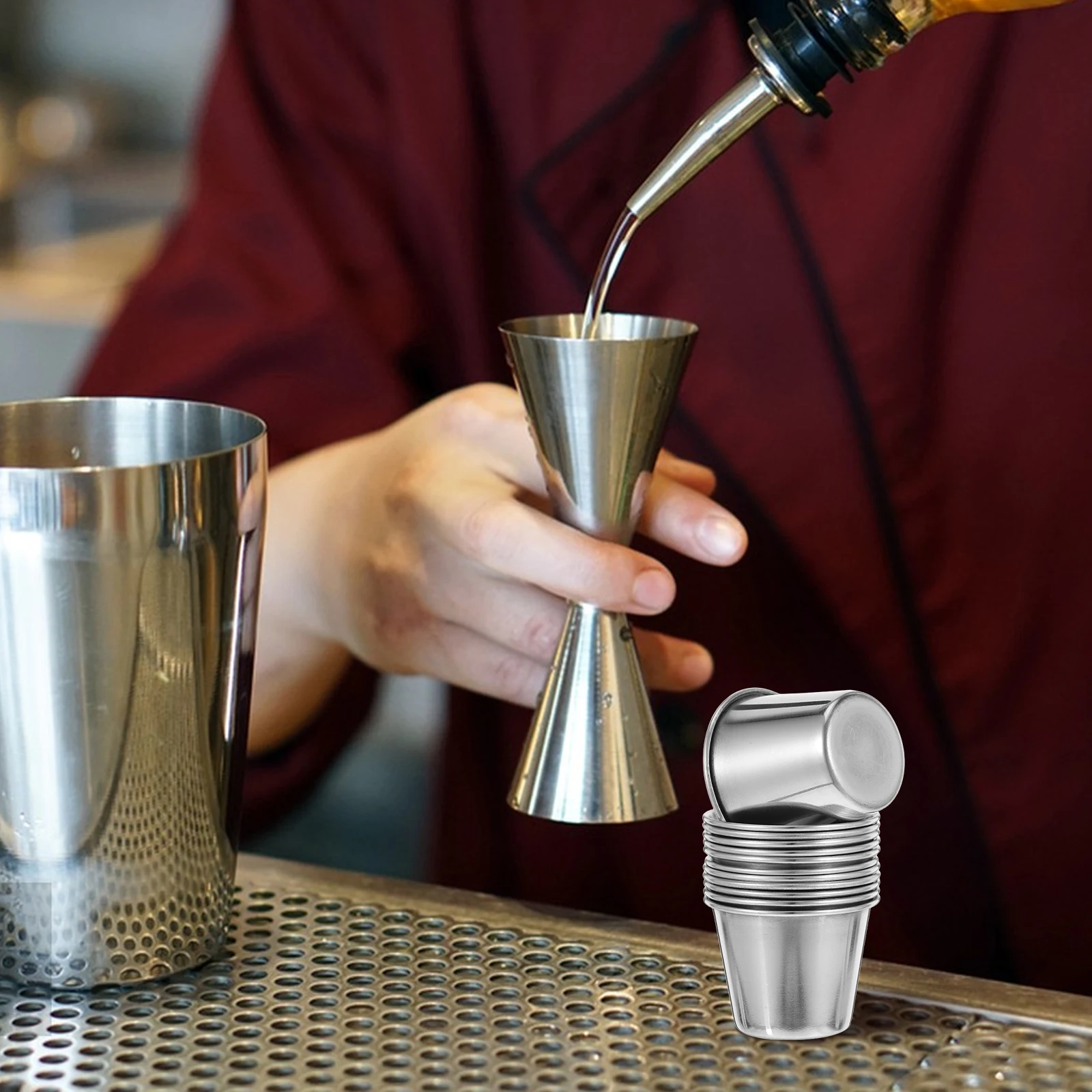12pcs Stainless Steel Shot Cups Whisky Vodka Cups Portable Liquor Tumblers For Home Bar Restaurant Use 45Ml
12pcs Stainless Steel Shot Cups Whisky Vodka Cups Portable Liquor Tumblers For Home Bar Restaurant Use 45Ml