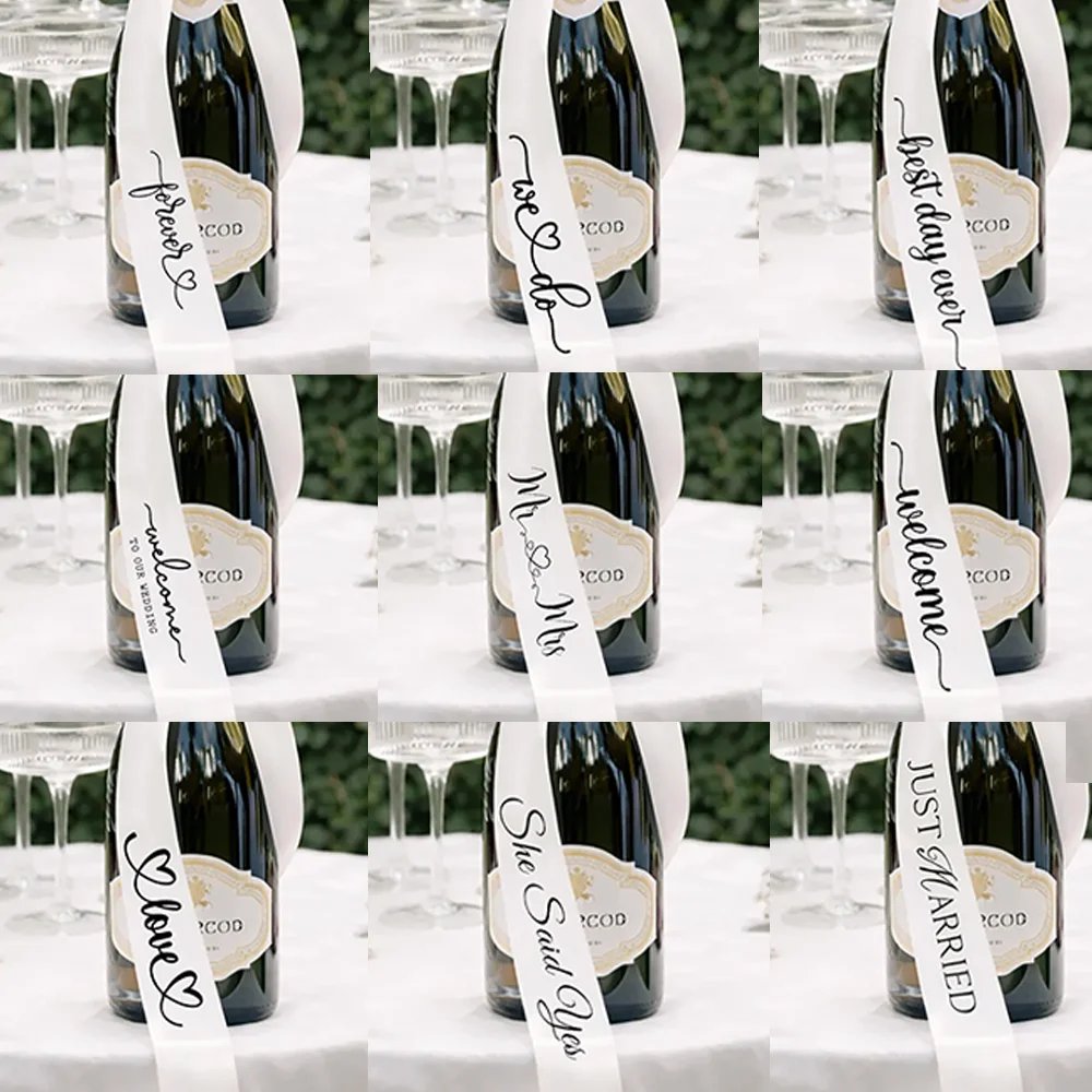 5Pcs Wedding Wine Bottle Ribbon Just Married Decor Engagement Party Welcome Accessories Wedding Supplies She Said Yes Forever
5Pcs Wedding Wine Bottle Ribbon Just Married Decor Engagement Party Welcome Accessories Wedding Supplies She Said Yes Forever