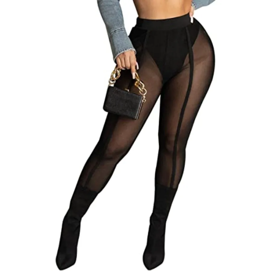 Women's Sexy See Through Sheer Mesh Pants Leggings High Waist Casual Sweatpants Tights
Women's Sexy See Through Sheer Mesh Pants Leggings High Waist Casual Sweatpants Tights