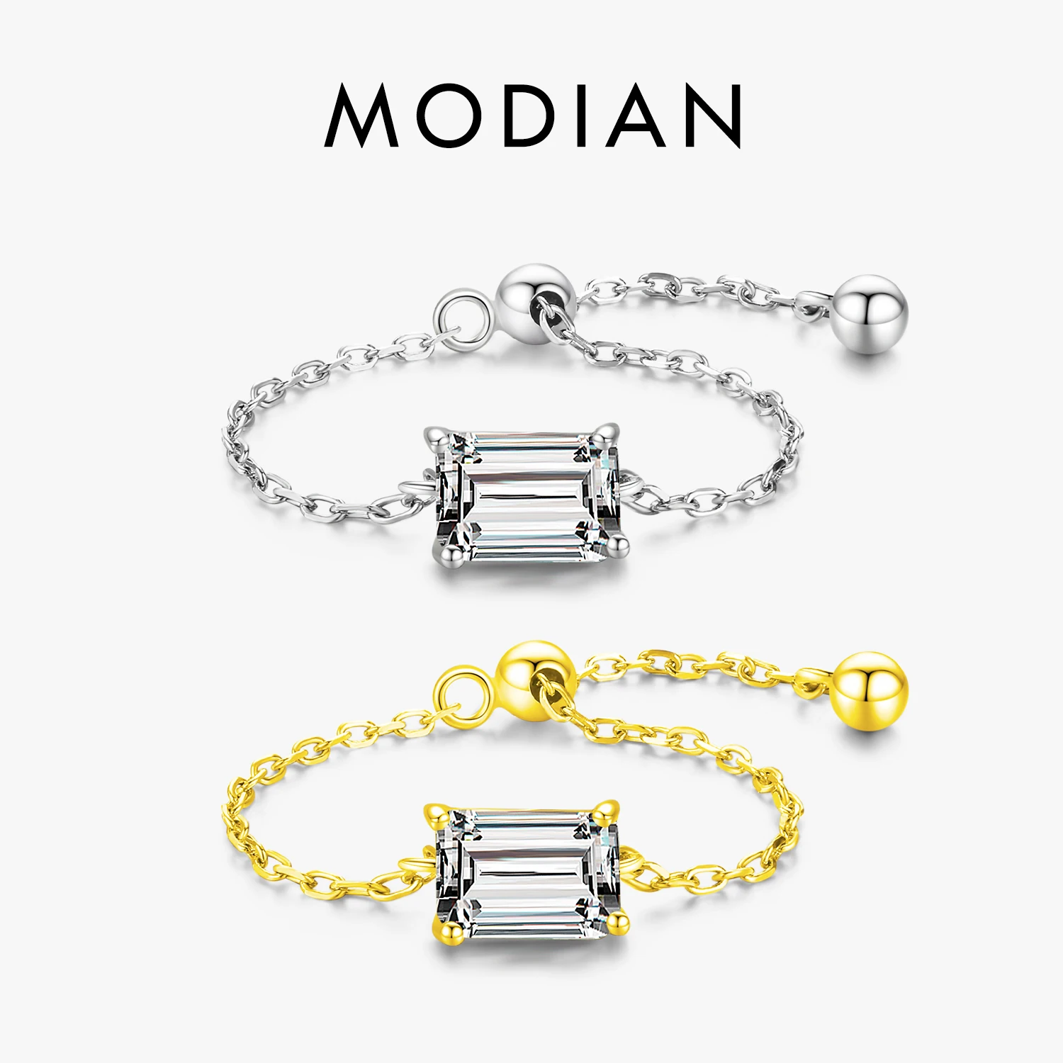 Modian Adjustable Emerald Cut Clear CZ Ring Classic 925 Sterling Silver Chain Link Female Rings For Women Wedding Jewelry Gifts
Modian Adjustable Emerald Cut Clear CZ Ring Classic 925 Sterling Silver Chain Link Female Rings For Women Wedding Jewelry Gifts