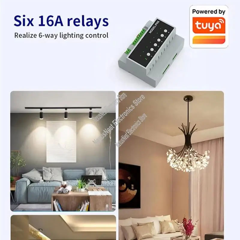 Tuya Smart WIFI 6CH 16A Модуль релейного переключателя 110 В-240 В Мощность Прибор дистанционного управления Применимое управление-A22R
Tuya Smart WIFI 6CH 16A Модуль релейного переключателя 110 В-240 В Мощность Прибор дистанционного управления Применимое управление-A22R