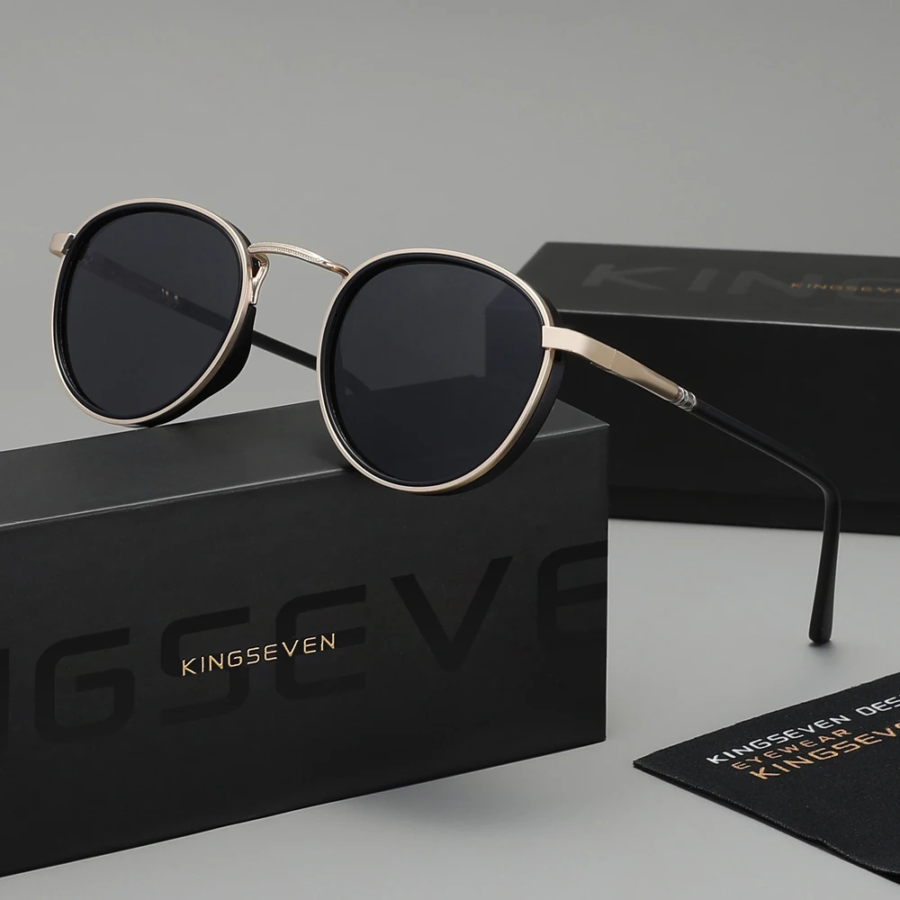 KINGSEVEN Fashionable Retro Sunglasses Round-Rimmed Thin-Frame Alloy Glasses Polarized UV400 High-Quality Luxury Eyewear
KINGSEVEN Fashionable Retro Sunglasses Round-Rimmed Thin-Frame Alloy Glasses Polarized UV400 High-Quality Luxury Eyewear