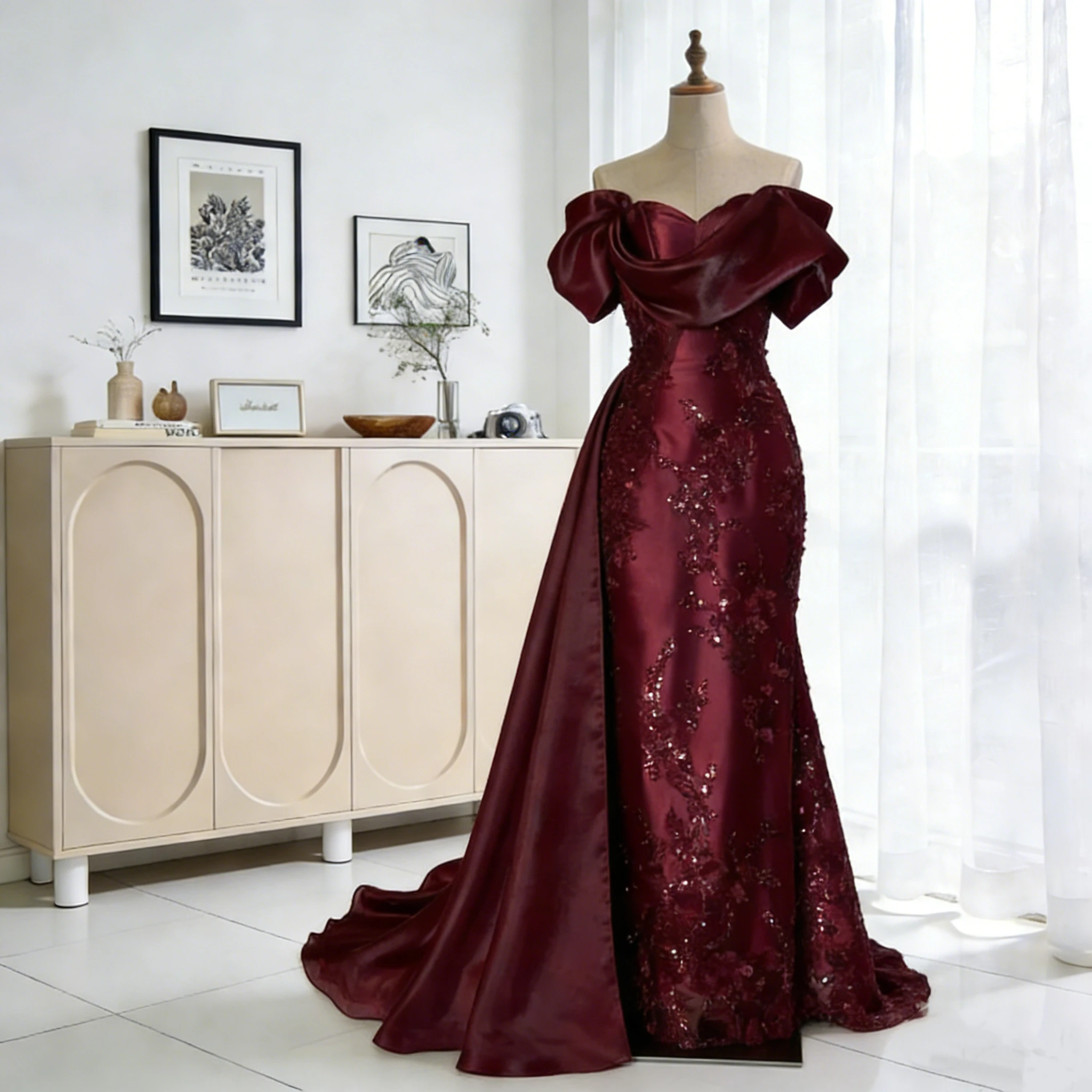 Party Dress Deep Red Elegant Evening Fishtail Cut Prom Womens Dresses for Special Occasions Robes De Cocktail Customized
Party Dress Deep Red Elegant Evening Fishtail Cut Prom Womens Dresses for Special Occasions Robes De Cocktail Customized