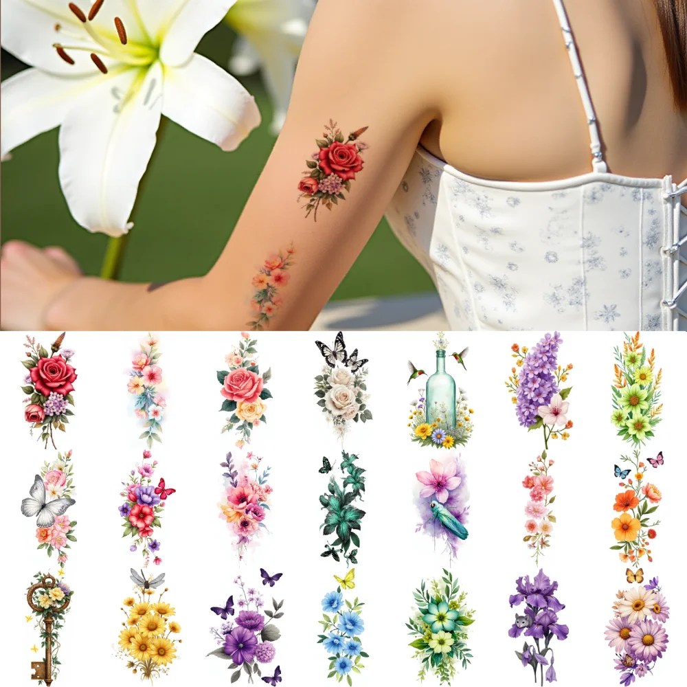 9pcs Temporary Tattoo Waterproof Long-lasting Body Stickers Butterflies Floral Bouquets Roses For Shoulders Arms Thighs
9pcs Temporary Tattoo Waterproof Long-lasting Body Stickers Butterflies Floral Bouquets Roses For Shoulders Arms Thighs