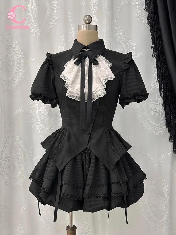 Gothic Lolita Lace Trim Ruffle Puff Sleeve Bow 2 Piece Set Women Slim Fit Crop Top Layered Mini Cake Skirt Party Clubwear Outfit
Gothic Lolita Lace Trim Ruffle Puff Sleeve Bow 2 Piece Set Women Slim Fit Crop Top Layered Mini Cake Skirt Party Clubwear Outfit
