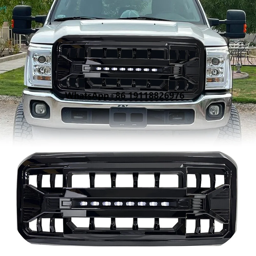 Car Grills Glossy Black Front Armor Style Grille Bumper Grill with Off-Road LED Lights for 2011-2016 Ford F250 F350 Super Duty
Car Grills Glossy Black Front Armor Style Grille Bumper Grill with Off-Road LED Lights for 2011-2016 Ford F250 F350 Super Duty