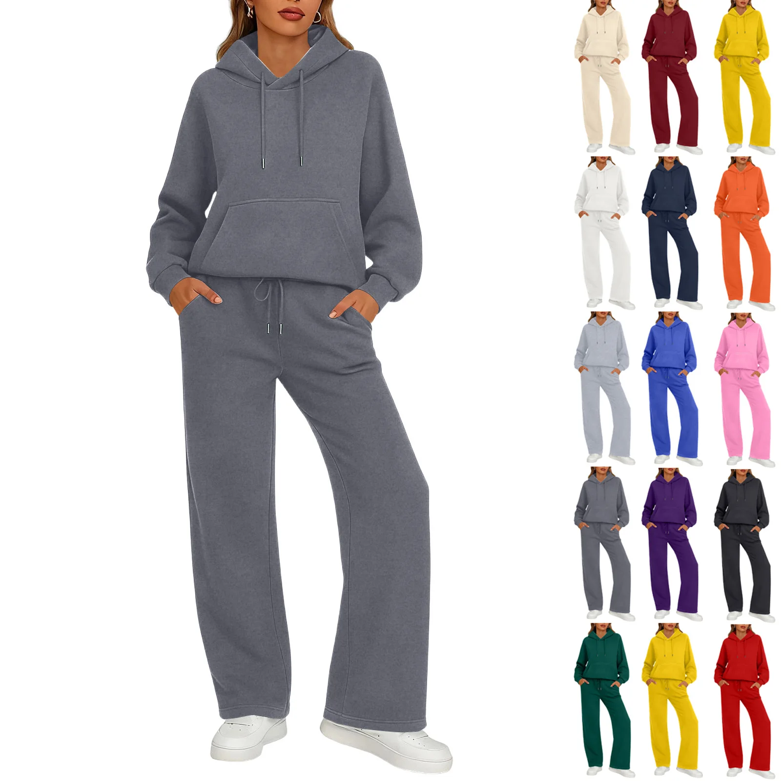 Базовый спортивный комплект из двух предметов в ленивом стиле для женщин, повседневные свободные рубашки с длинными рукавами и брюки с высокой талией на шнурке, осенние наряды
Базовый спортивный комплект из двух предметов в ленивом стиле для женщин, повседневные свободные рубашки с длинными рукавами и брюки с высокой талией на шнурке, осенние наряды