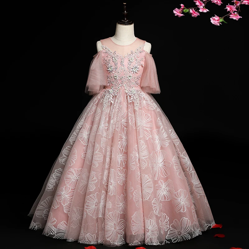 Evening Dress Appliques Elegant O-Neck Ball Gown Empire Short Sleeves Floor-Length Zipper Back Party Flower Girl Dresses B1832
Evening Dress Appliques Elegant O-Neck Ball Gown Empire Short Sleeves Floor-Length Zipper Back Party Flower Girl Dresses B1832