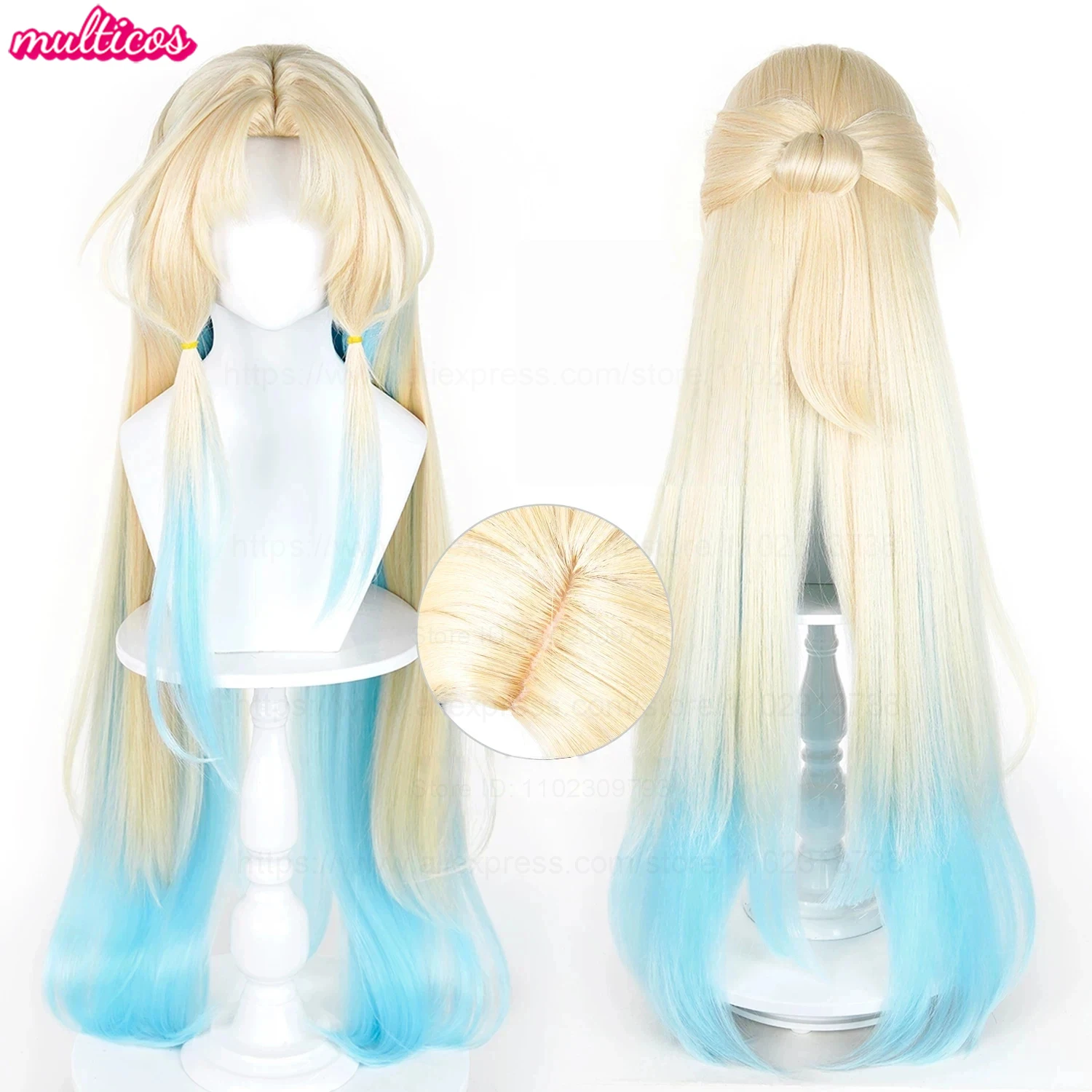 High Quality Pearl Cosplay Wig HSR 100cm Long Blonde Light Blue Ombre Heat Resistant Synthetic Hair Anime Wigs + Wig Cap
High Quality Pearl Cosplay Wig HSR 100cm Long Blonde Light Blue Ombre Heat Resistant Synthetic Hair Anime Wigs + Wig Cap