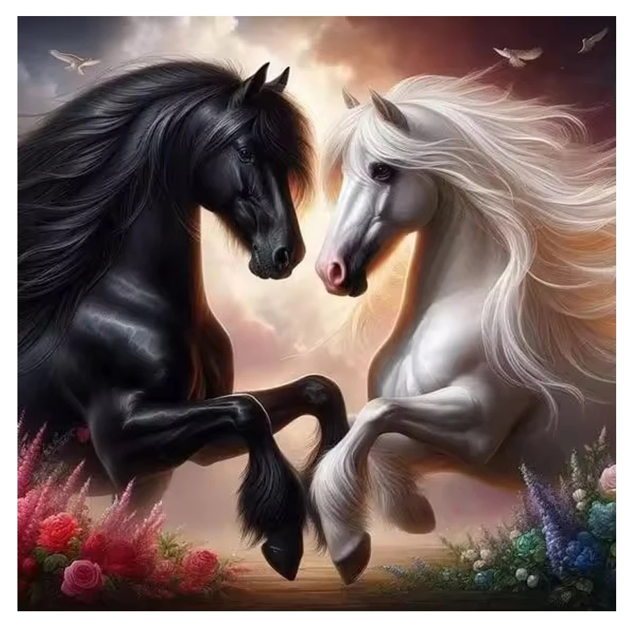 5D Diamond Painting black white Horse couple full Rhinestone Pictures Craft Kit Diamond Mosaic Animal Handmade Hobby Wall Decor
5D Diamond Painting black white Horse couple full Rhinestone Pictures Craft Kit Diamond Mosaic Animal Handmade Hobby Wall Decor