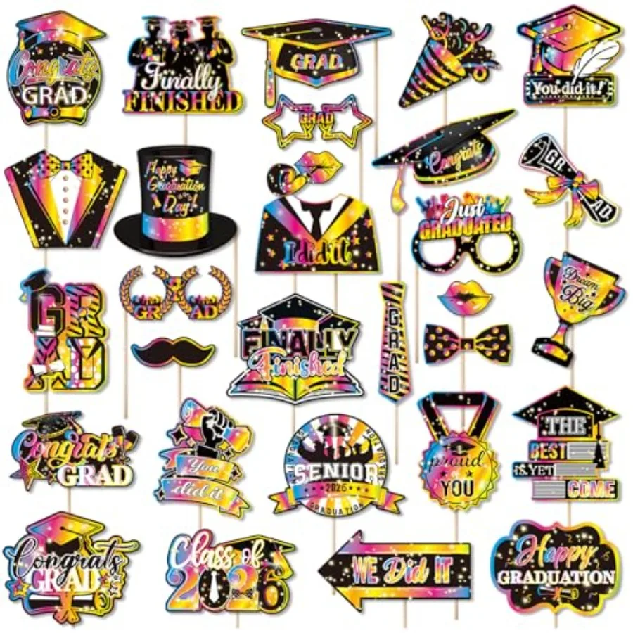 30 Pcs Fully Assembled Class of 2026 Graduation Photo Booth Props Black Gold Graduation Decorations Party Supplies Favors Photo
30 Pcs Fully Assembled Class of 2026 Graduation Photo Booth Props Black Gold Graduation Decorations Party Supplies Favors Photo