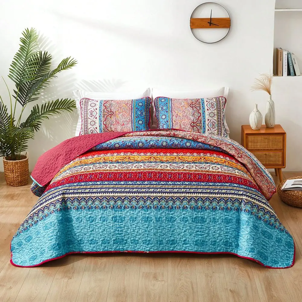 Pieces Boho Quilt Sets Queen King Size,Purple Bohemian Quilt Coverlet Soft Microfiber Lightweight Bedspread With 2 Pillowcases F
Pieces Boho Quilt Sets Queen King Size,Purple Bohemian Quilt Coverlet Soft Microfiber Lightweight Bedspread With 2 Pillowcases F