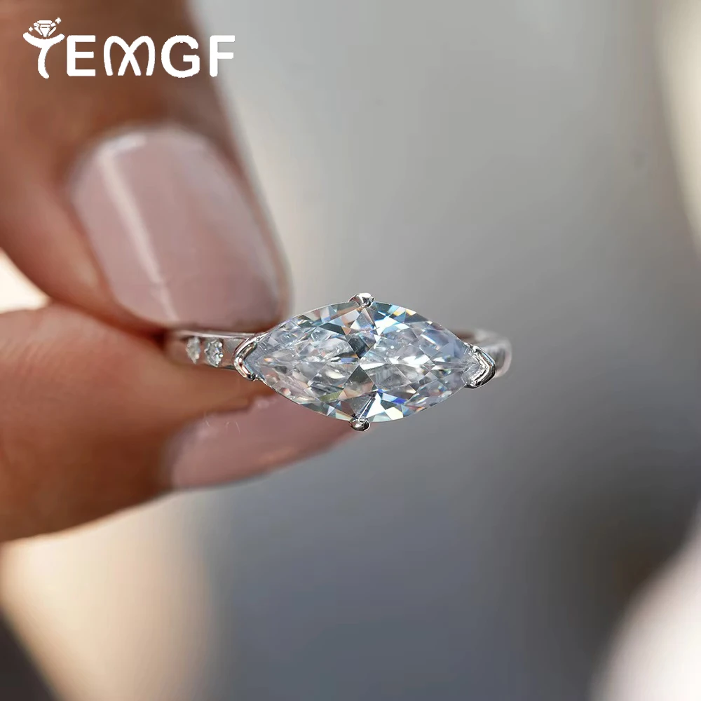 TEMGF 3CT Marquise Cut Moissanite Ring 925 Sterling Silver Women's Wedding Engagement Ring Luxury Fine Jewelry With Certificate
TEMGF 3CT Marquise Cut Moissanite Ring 925 Sterling Silver Women's Wedding Engagement Ring Luxury Fine Jewelry With Certificate