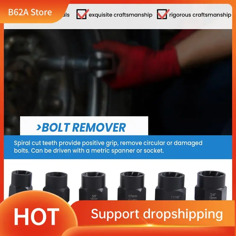 B62A 13-Piece Impact Bolt Nut Remover Set, Nut Extractor Socket, Bolt Remover Tool Set
B62A 13-Piece Impact Bolt Nut Remover Set, Nut Extractor Socket, Bolt Remover Tool Set