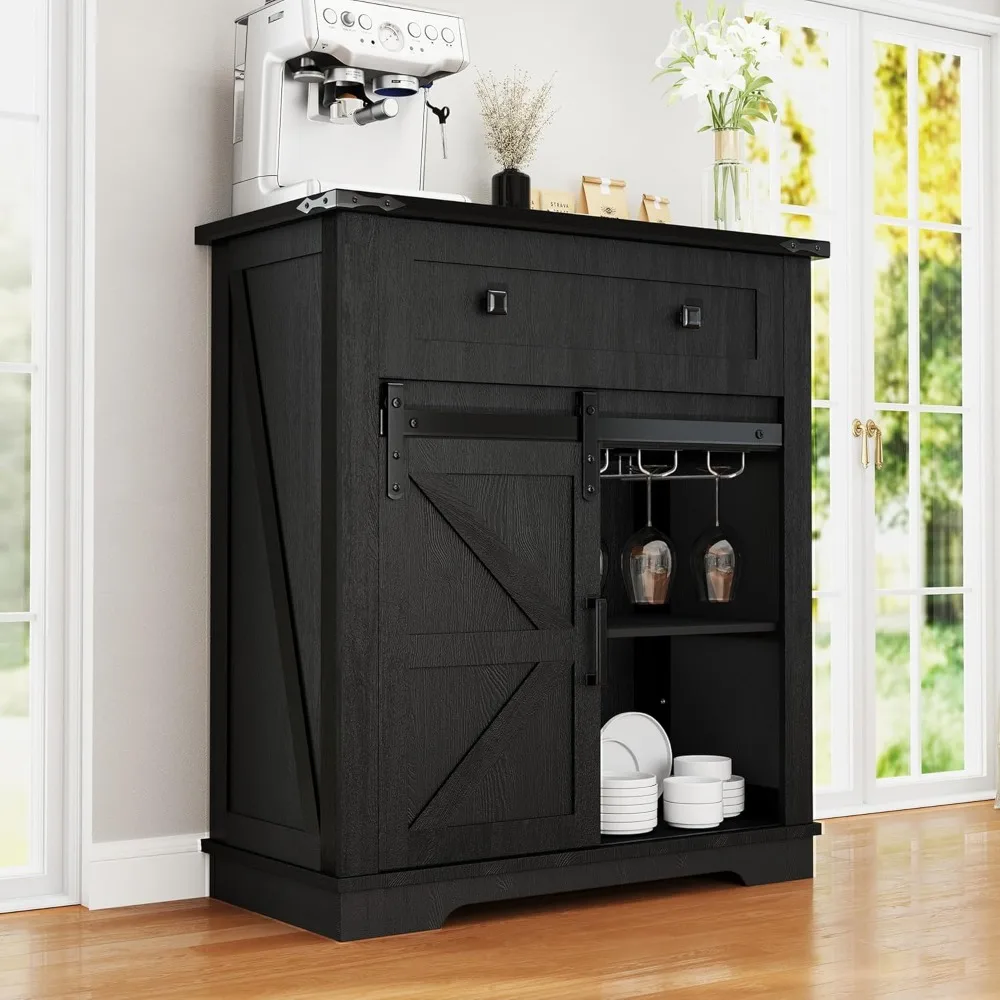 Farmhouse Coffee Bar Cabinet with Sliding Barn Door & Drawers, Buffet Table with Storage, Kitchen Sideboard Storage Cabinet
Farmhouse Coffee Bar Cabinet with Sliding Barn Door & Drawers, Buffet Table with Storage, Kitchen Sideboard Storage Cabinet