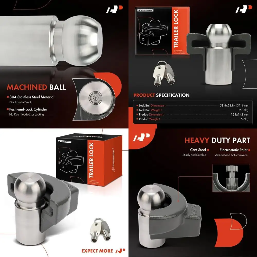 A-Premium Trailer Hitch Locks, 2 5/16 inches RV Trailer Coupler Lock, Ball Coupler, Adjustable Straight Tongue Trailer Coupler,
A-Premium Trailer Hitch Locks, 2 5/16 inches RV Trailer Coupler Lock, Ball Coupler, Adjustable Straight Tongue Trailer Coupler,