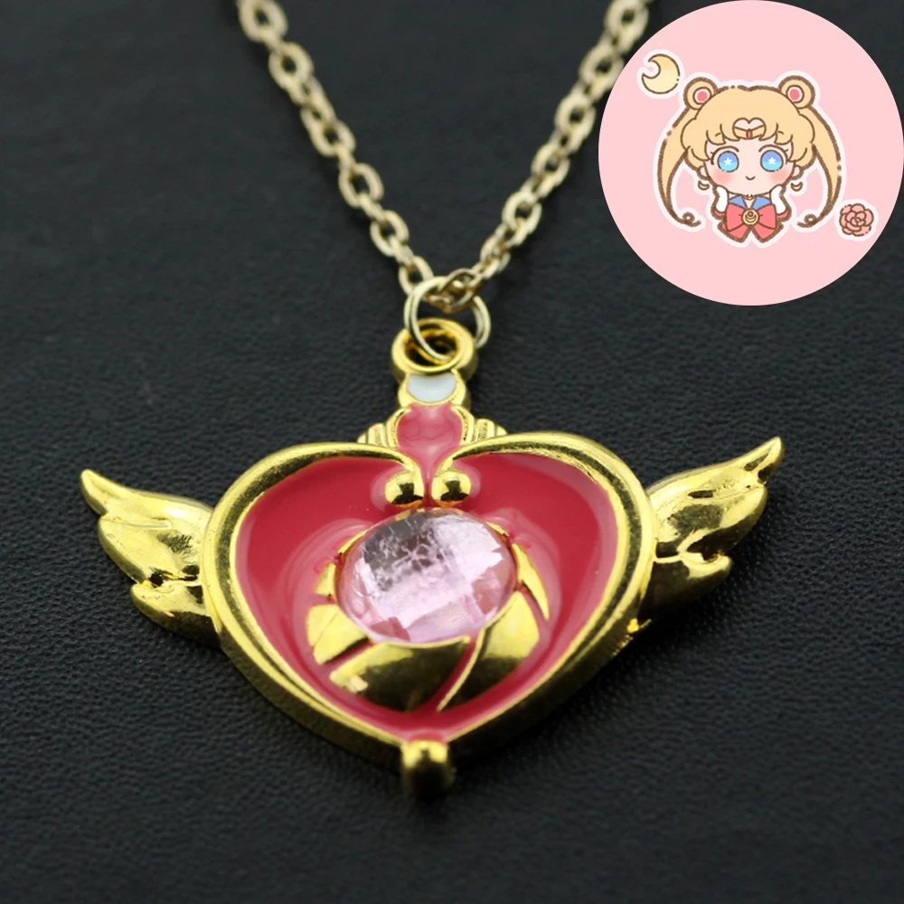 Fashion Heart Shaped Crystal Pendant Necklace Cartoon Anime Sailor Moon Metal Enamel for Women Jewelry Accessories Toy Gift
Fashion Heart Shaped Crystal Pendant Necklace Cartoon Anime Sailor Moon Metal Enamel for Women Jewelry Accessories Toy Gift