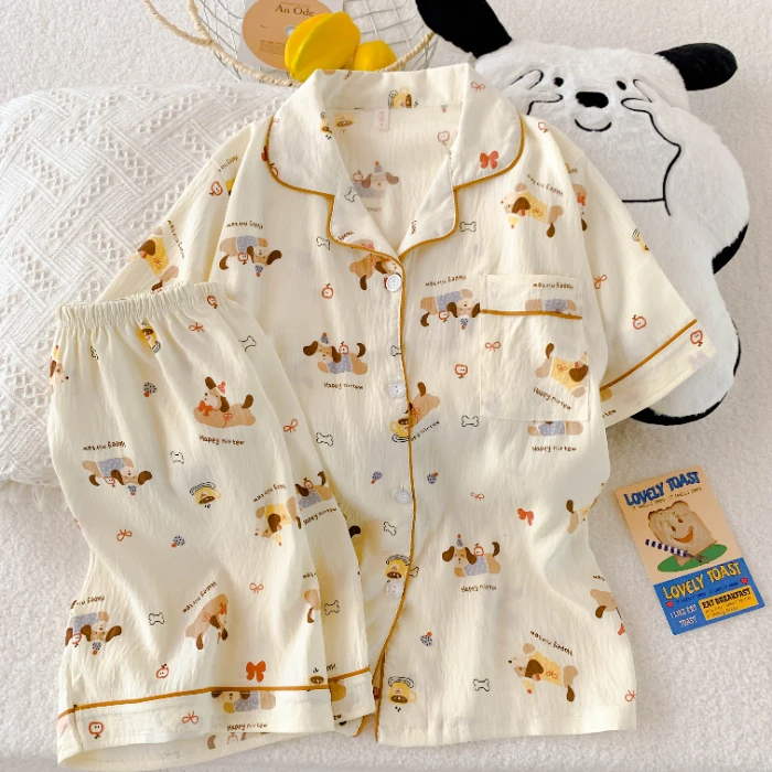 Harajuku Style Kawaii Sweet Women's Pajamas Set Short Popular Cat Print Cute 2 Piece Pajamas Set Summer New Casual Home Wear
Harajuku Style Kawaii Sweet Women's Pajamas Set Short Popular Cat Print Cute 2 Piece Pajamas Set Summer New Casual Home Wear
