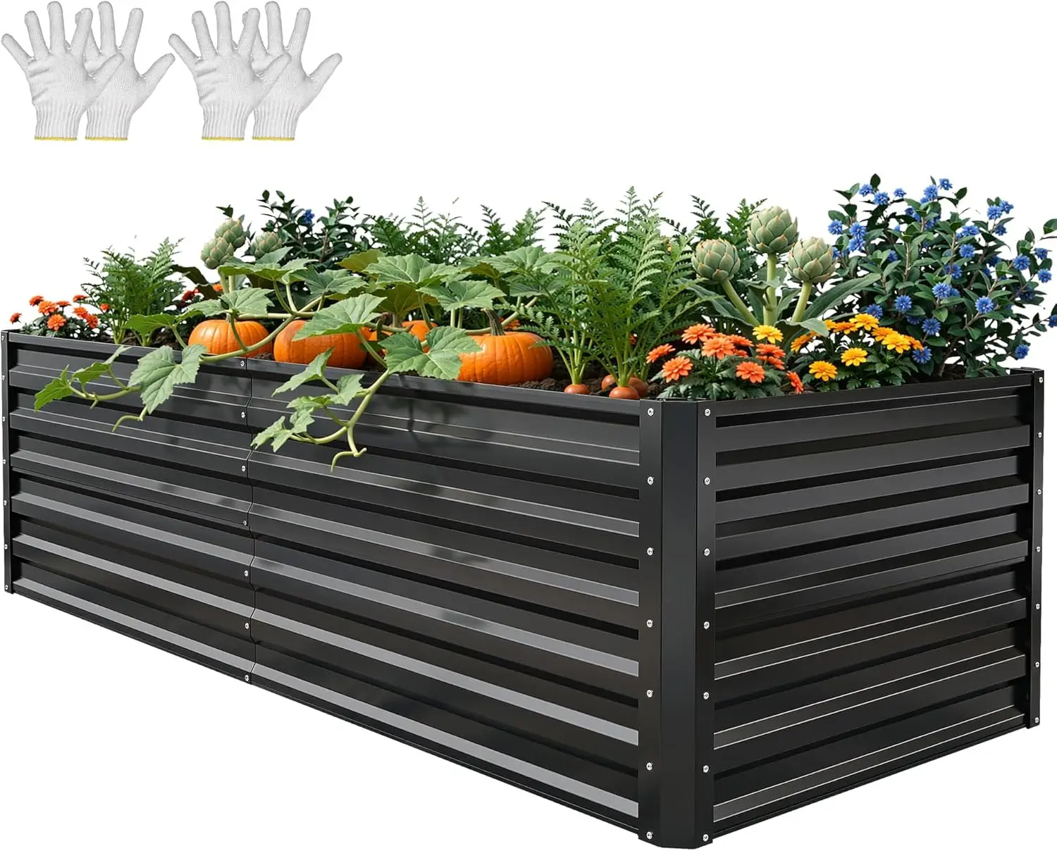 6x3x2ft Large Raised Garden Bed Kit, Galvanized Metal Planter Box with Gloves, Support Rod, Outdoor Above Ground Planter
6x3x2ft Large Raised Garden Bed Kit, Galvanized Metal Planter Box with Gloves, Support Rod, Outdoor Above Ground Planter