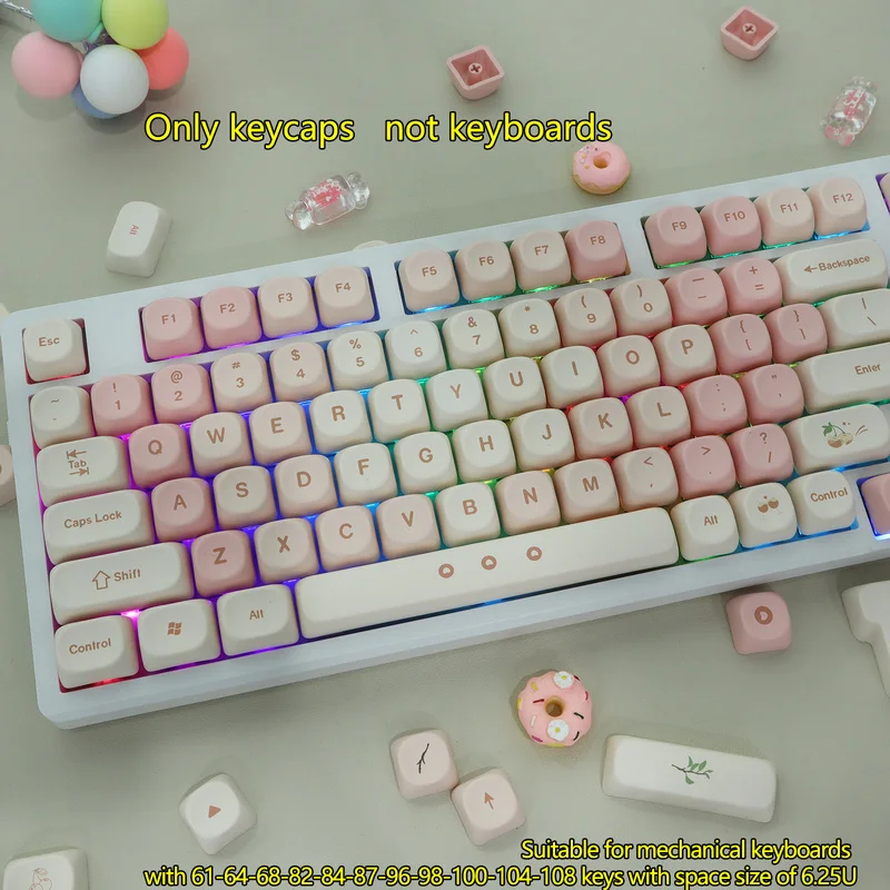 Moa Hight Kawaii Cherry Fresh милые ветровые термосублимационные колпачки для клавиш Pbt для 61/68/75/87/98/104 клавиш механическая украшение клавиатуры
Moa Hight Kawaii Cherry Fresh милые ветровые термосублимационные колпачки для клавиш Pbt для 61/68/75/87/98/104 клавиш механическая украшение клавиатуры