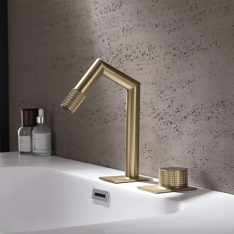 Brushed Gold Separate Bathroom Basin Faucet Mixer Tap Single Handle Cold And Hot Basin Faucet
Brushed Gold Separate Bathroom Basin Faucet Mixer Tap Single Handle Cold And Hot Basin Faucet