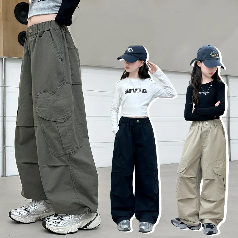 Loose Tweens Girls Cargo Pants with Heart Pocket Kids Streetwear Baggy Pants Teens Child Hiphop Straight Trousers Sweatpant
Loose Tweens Girls Cargo Pants with Heart Pocket Kids Streetwear Baggy Pants Teens Child Hiphop Straight Trousers Sweatpant