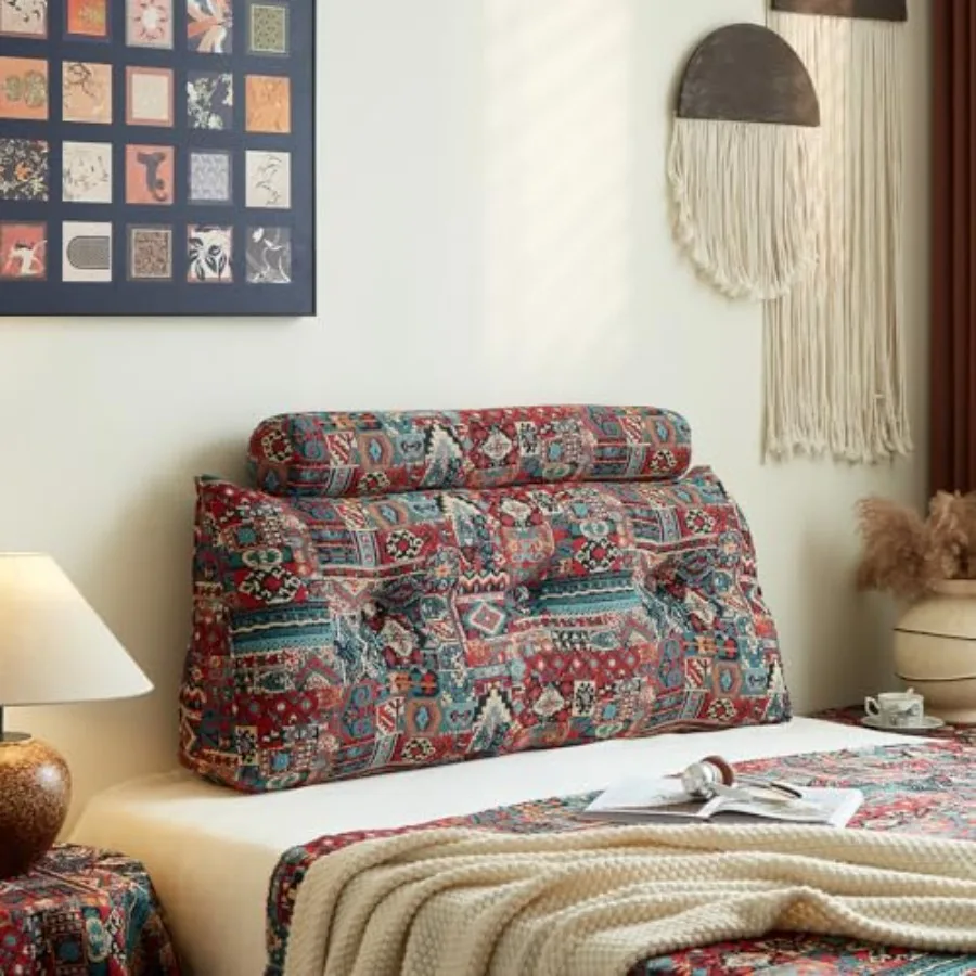Boho Headboard Pillow for Large Triangular Wedge Pillow for Headboard Gap Daybed for Sitting Up in Bed Couch or Sofa with Remov
Boho Headboard Pillow for Large Triangular Wedge Pillow for Headboard Gap Daybed for Sitting Up in Bed Couch or Sofa with Remov