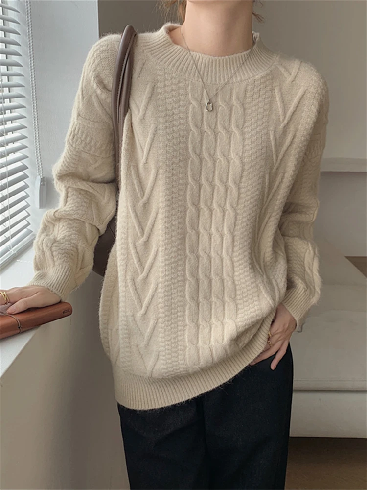 Autumn Winter Solid Twist O-Neck Women's Sweater 2022 New Casual Loose Knitted Sweaters Long Sleeve Knitwear Pullover Female
Autumn Winter Solid Twist O-Neck Women's Sweater 2022 New Casual Loose Knitted Sweaters Long Sleeve Knitwear Pullover Female