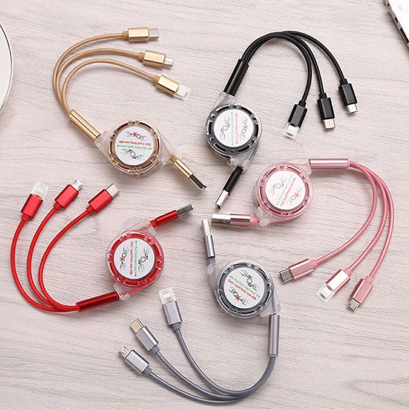 1PCS 3-in-1 Retractable Data USB Cable Fast Charging For iPhone Type-C Micro USB For Android Xiaomi Huawei Samsung Charger Wire
1PCS 3-in-1 Retractable Data USB Cable Fast Charging For iPhone Type-C Micro USB For Android Xiaomi Huawei Samsung Charger Wire