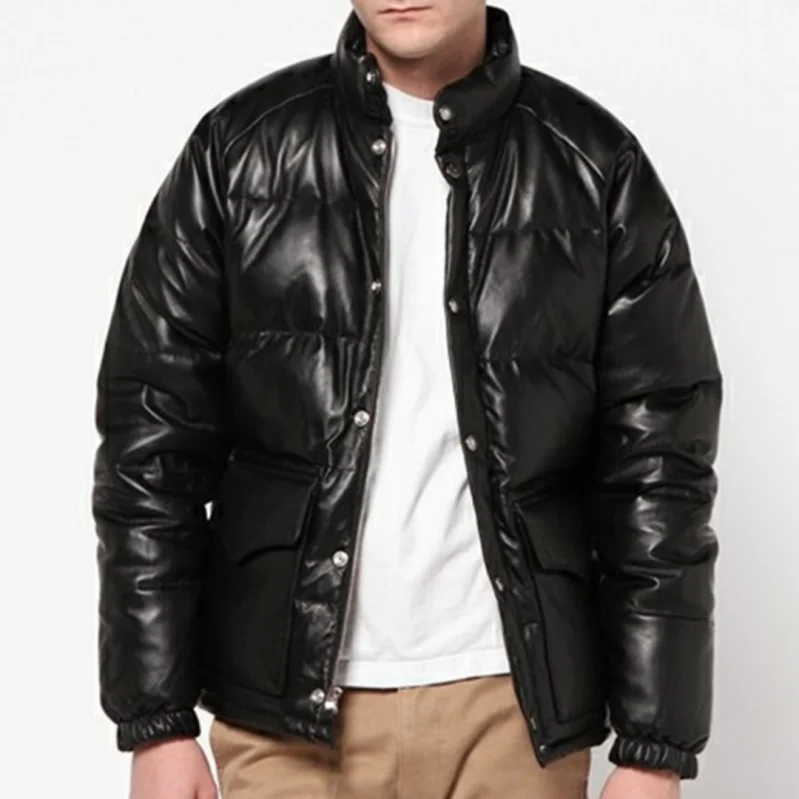 Youthful Casual Wood Village Takeda Stand Collar down Cotton Jacket Real Leather Men's Winter Coat Bright Surface Grain Leather
Youthful Casual Wood Village Takeda Stand Collar down Cotton Jacket Real Leather Men's Winter Coat Bright Surface Grain Leather