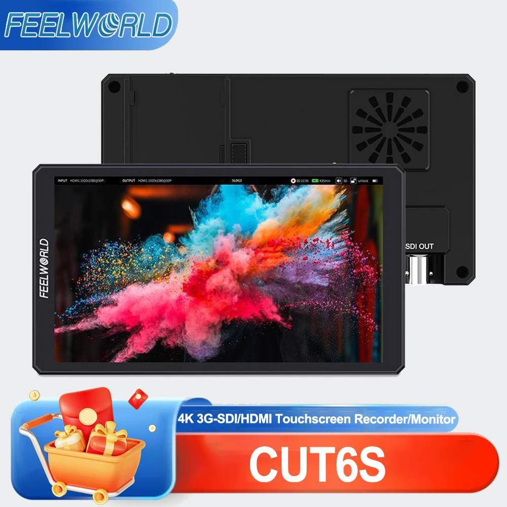 FEELWORLD CUT6S 6-дюймовый сенсорный монитор-рекордер FHD IPS 4K HDMI 3G-SDI для прямой трансляции и записи 1920x1080
FEELWORLD CUT6S 6-дюймовый сенсорный монитор-рекордер FHD IPS 4K HDMI 3G-SDI для прямой трансляции и записи 1920x1080