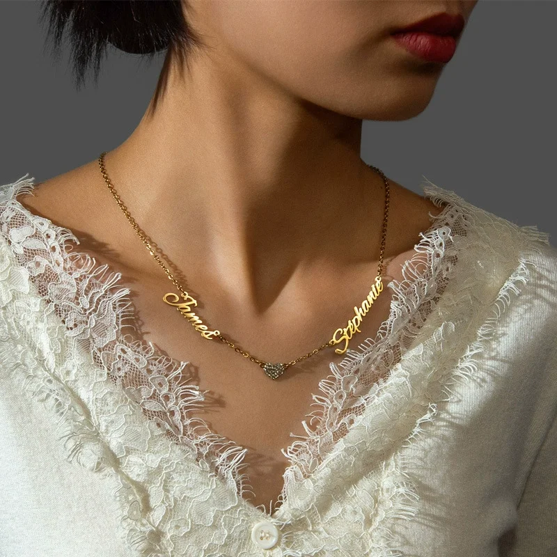 Personalized Custom Names Heart Encrusted with Diamonds Necklace Stianless Steel Custom Couple Two Names Necklace Jewelry Gifts
Personalized Custom Names Heart Encrusted with Diamonds Necklace Stianless Steel Custom Couple Two Names Necklace Jewelry Gifts