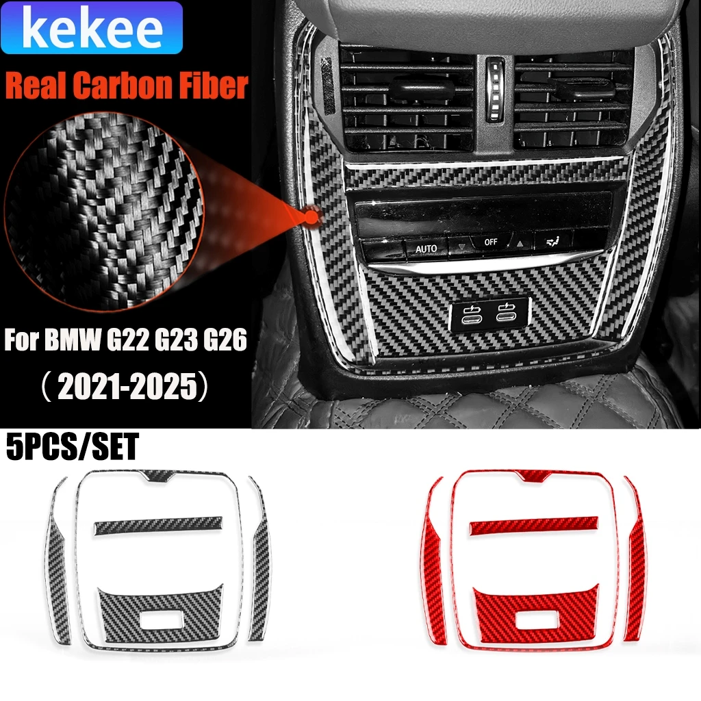 Carbon Fiber Car Accessories Rear Air Vent Modified Interior Trim Cover Sticker For BMW 4 Series 4 Door G22 G23 G26 2021-2025
Carbon Fiber Car Accessories Rear Air Vent Modified Interior Trim Cover Sticker For BMW 4 Series 4 Door G22 G23 G26 2021-2025