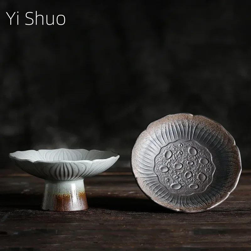 Handmade Japanese Style Coarse Pottery Tea Cake Tray High Foot Snack Plate Snack Plate Dried Fruit Plate
Handmade Japanese Style Coarse Pottery Tea Cake Tray High Foot Snack Plate Snack Plate Dried Fruit Plate
