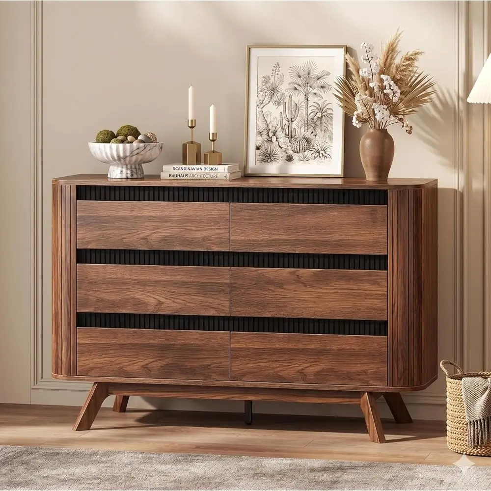 47 Walnut Century Chest - Wooden Bedroom Drawers TV Stand with Curved Edges for Living Spaces
47 Walnut Century Chest - Wooden Bedroom Drawers TV Stand with Curved Edges for Living Spaces