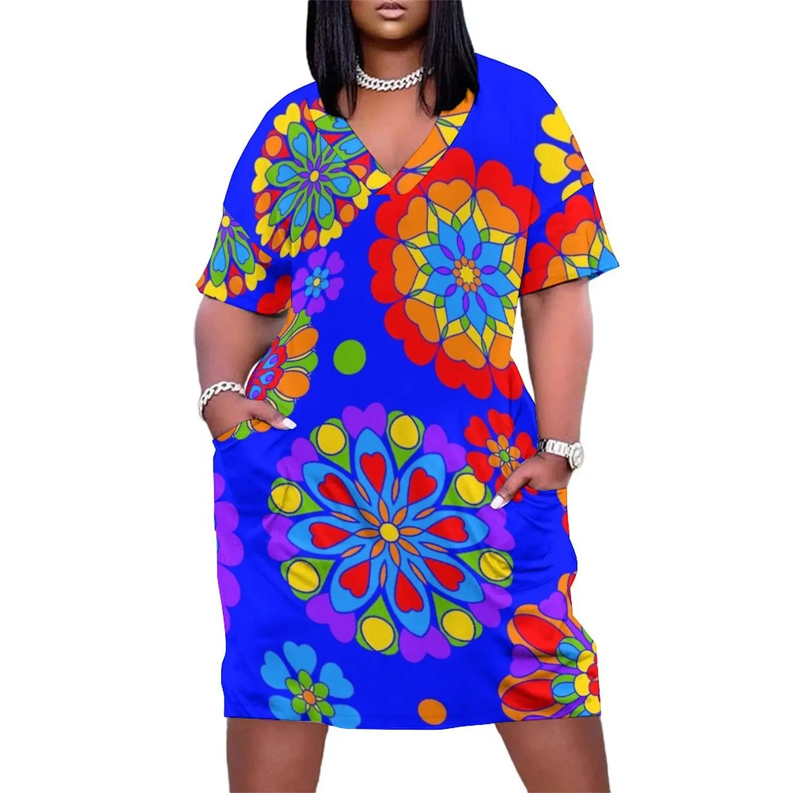 Rainbow Flowers Hippy Hearts Love Design Loose Pocket Dress Women's dress Clothing summer dress women 2025
Rainbow Flowers Hippy Hearts Love Design Loose Pocket Dress Women's dress Clothing summer dress women 2025