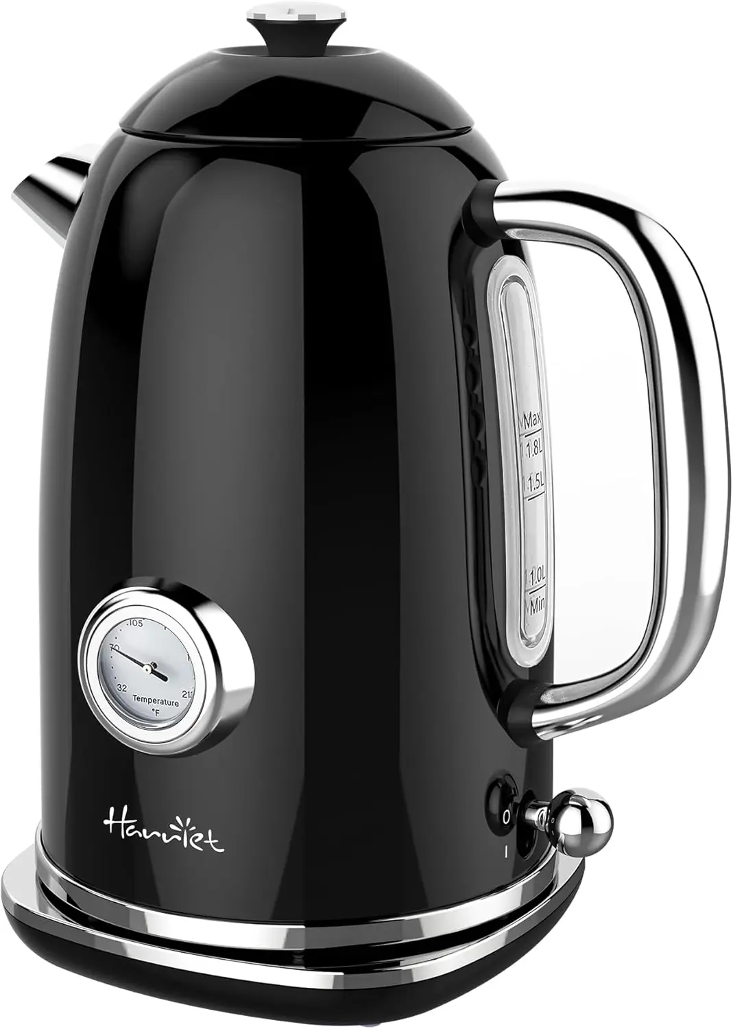 Retro Electric Kettle 1.8L, 1500W Fast Boiling, Stainless Steel with Thermometer, Auto Shut-Off, Cordless
Retro Electric Kettle 1.8L, 1500W Fast Boiling, Stainless Steel with Thermometer, Auto Shut-Off, Cordless