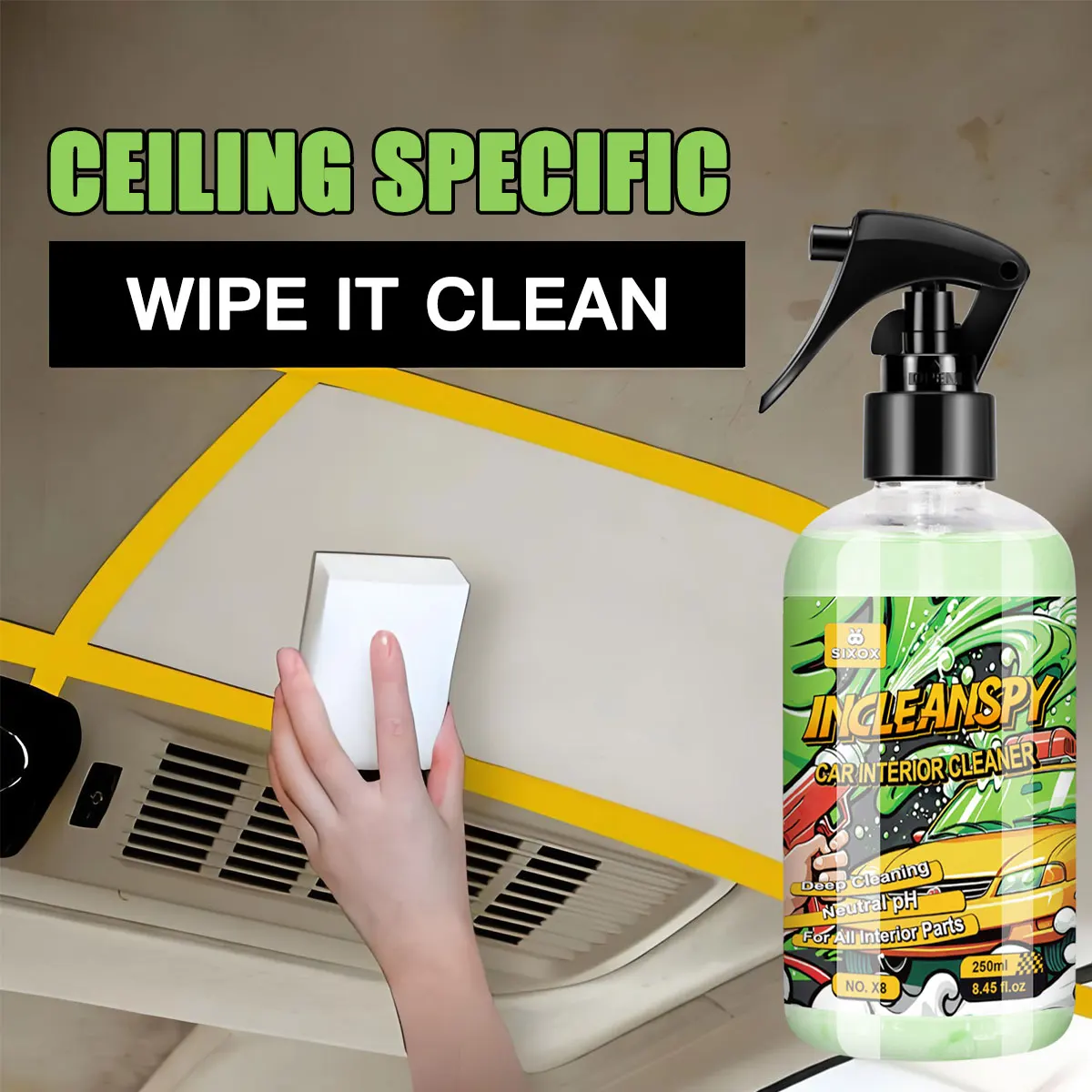 Car Interior Cleaner Spray Ceiling Cleaner Leather Flannel Woven Fabric Water Free Multipurpose Auto Dash Auto Detailing X8
Car Interior Cleaner Spray Ceiling Cleaner Leather Flannel Woven Fabric Water Free Multipurpose Auto Dash Auto Detailing X8