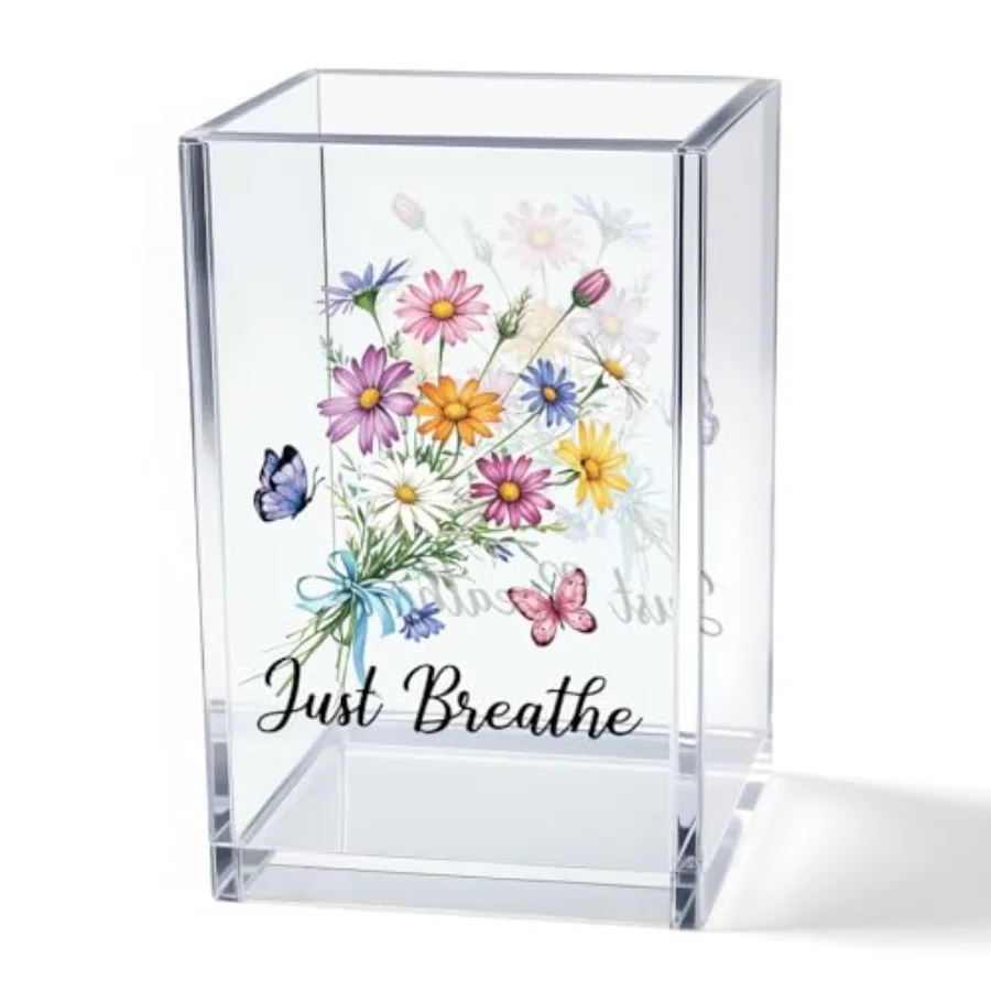 Just Breathe Acrylic Cosmetic Pencil Pen Holder Cup, Hope Inspirational Makeup Brush Organizer Holder, Women Faith Gifts, Encou
Just Breathe Acrylic Cosmetic Pencil Pen Holder Cup, Hope Inspirational Makeup Brush Organizer Holder, Women Faith Gifts, Encou