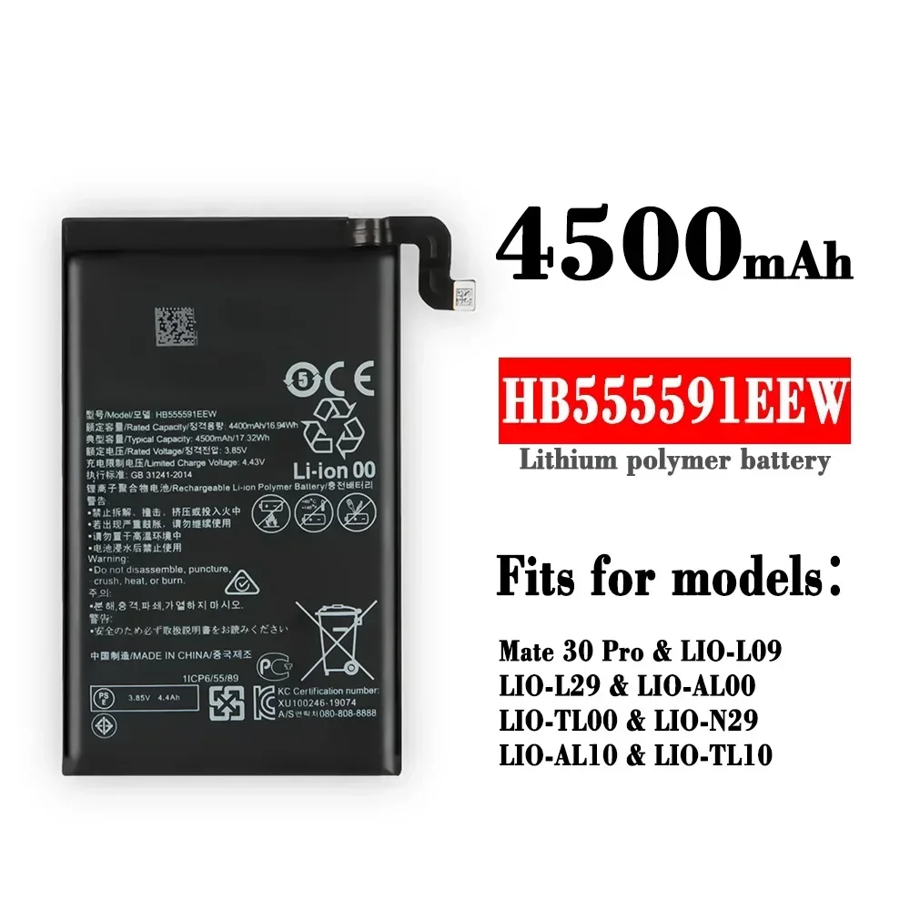 HUAWEI HB555591EEW 4500mAh Battery For Huawei Mate30 Pro 5G / Mate 30 Pro 5G / Mate30Pro 5G Batteries + Free Tools
HUAWEI HB555591EEW 4500mAh Battery For Huawei Mate30 Pro 5G / Mate 30 Pro 5G / Mate30Pro 5G Batteries + Free Tools