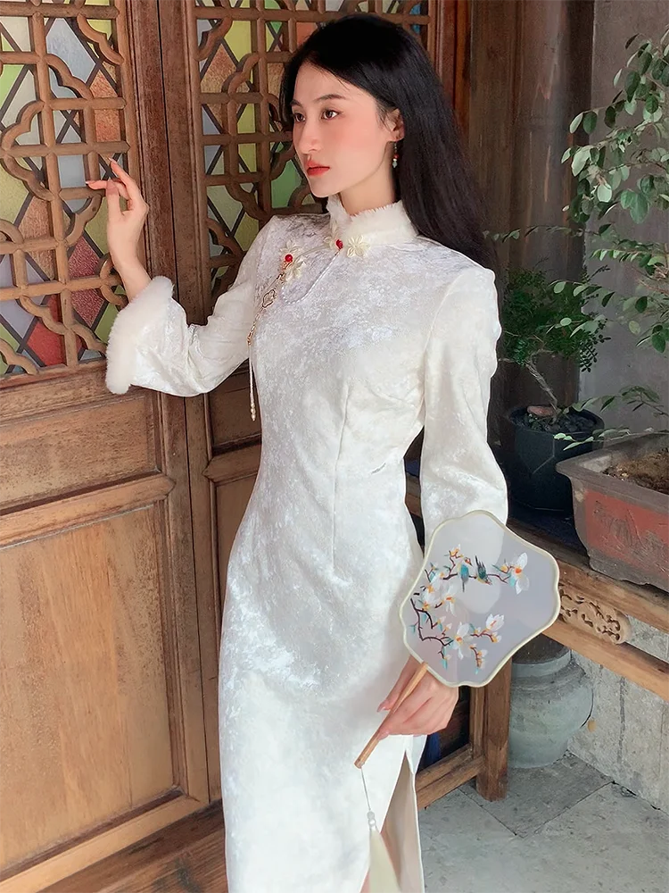 White Winter Young Sle Marriage Engagement Dr Chinese New Version Improved ort Size Fem Vintage Long S...
White Winter Young Sle Marriage Engagement Dr Chinese New Version Improved ort Size Fem Vintage Long S...